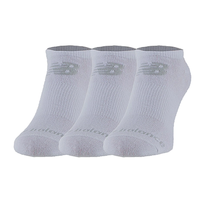 NEW BALANCE PRF COTTON FLAT KNIT NO SHOW 3 PAIR WHITE LAS95123WT